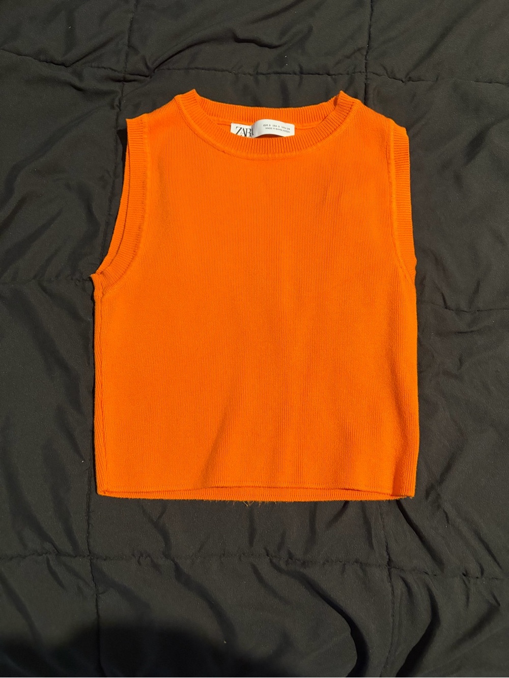 Zara Bright Orange Cropped Tank